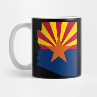 Arizona Flag State Outline AF (white) Mug